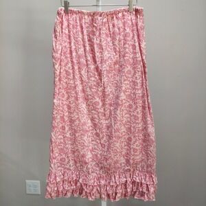 Mossimo Floral Paisley Ruffle Hem Cotton Midi Skirt M Cottagecore Boho Romantic